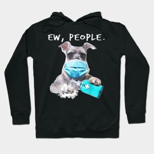 Miniature Schnauzer Ew People Dog Wearing A Face Mask Hoodie